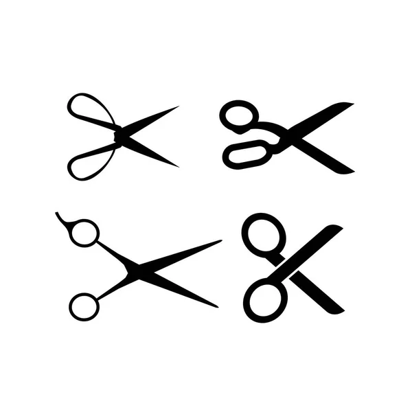 Набор символов силуэта ножниц — стоковый вектор