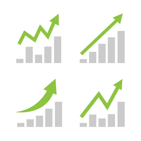 Flecha de negocio verde subiendo — Vector de stock