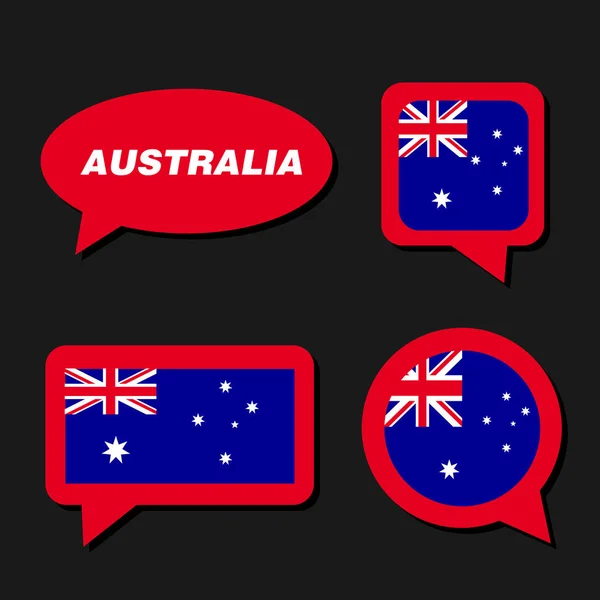 Conjunto de bandeira da Austrália em bolha de diálogo — Vetor de Stock
