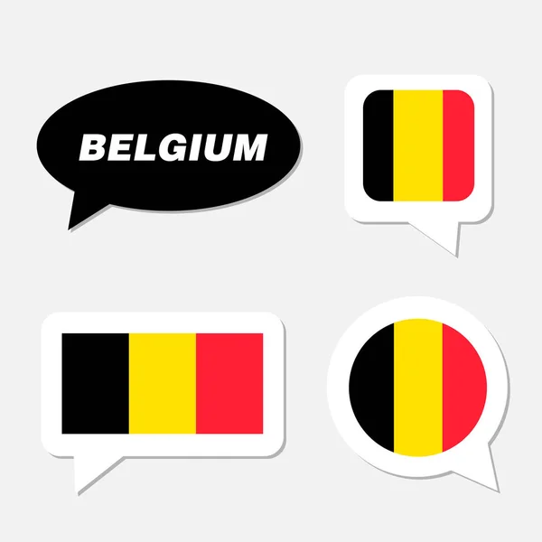 Conjunto de bandera de Bélgica en burbuja de diálogo — Vector de stock