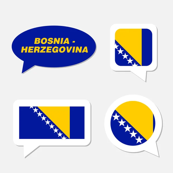 Set of Bosnia and Herzegovina flag in dialogue bubble — Stock Vector