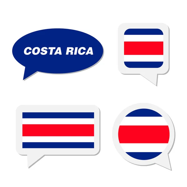 Set di bandiera Costa Rica in bolla di dialogo — Vettoriale Stock