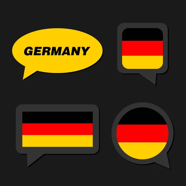 Jeu de drapeau de l'Allemagne dans la bulle de dialogue — Image vectorielle