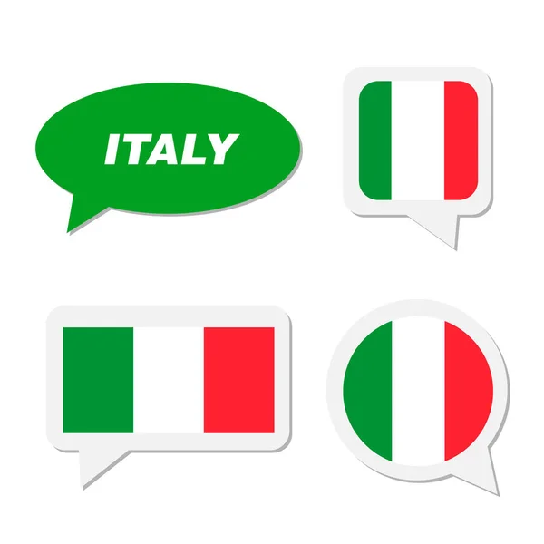 Jeu de drapeau Italie dans la bulle de dialogue — Image vectorielle