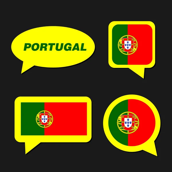 Набор флага Португалии в диалоговом пузыре — стоковый вектор
