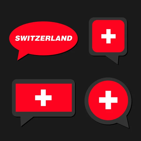 Conjunto de bandera de Suiza en burbuja de diálogo — Archivo Imágenes Vectoriales
