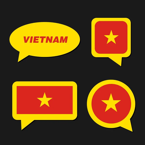 Set of Vietnam flag in dialogue bubble — Stock Vector