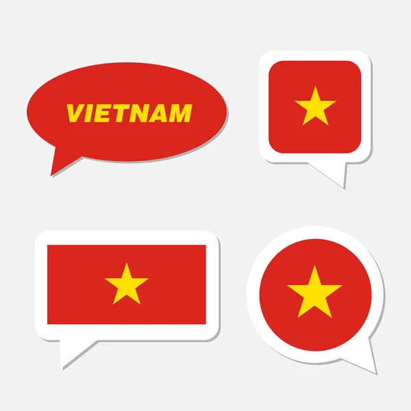 Set of Vietnam flag in dialogue bubble — Stock Vector