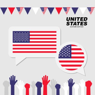 Amerika Birleşik Devletleri bayrağı dekorasyonu ile ulusal kutlama