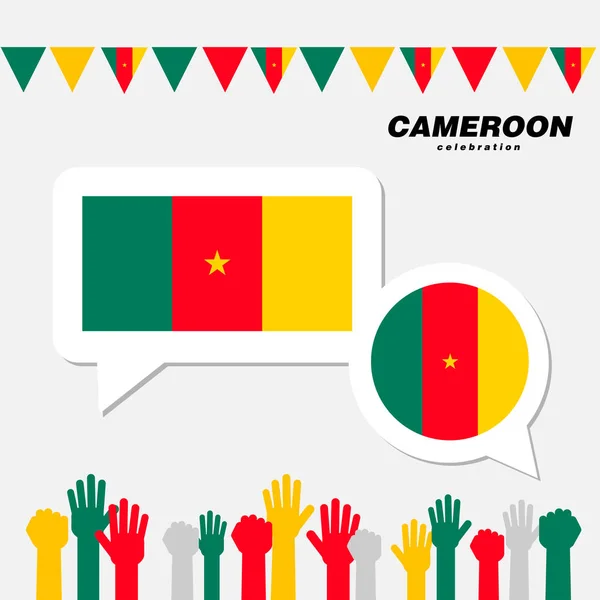 National celebration with Cameroon flag decoration — Stock Vector