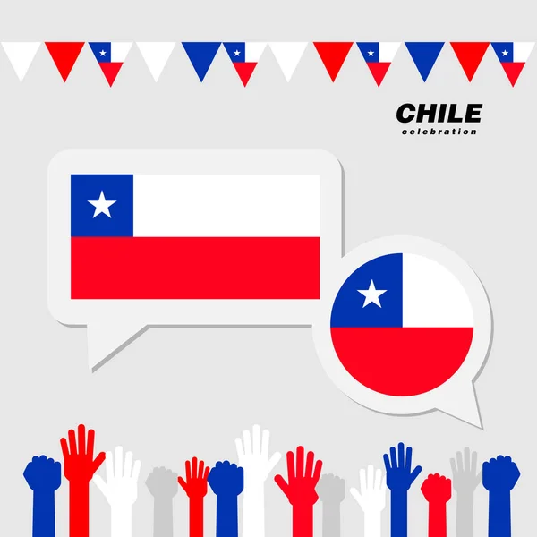 National celebration with Chile flag decoration — Stock Vector