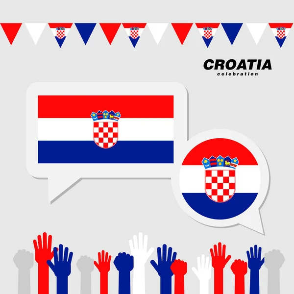 Hırvatistan bayrağı dekorasyonu ile ulusal kutlama — Stok Vektör