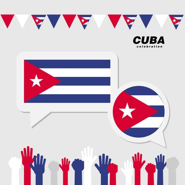 National celebration with Cuba flag decoration — Stock Vector