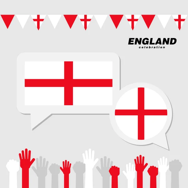 Национальный праздник с украшением флага Англии — стоковый вектор