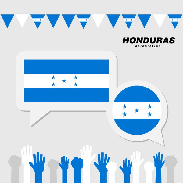 Celebración nacional con decoración de bandera de Honduras — Archivo Imágenes Vectoriales