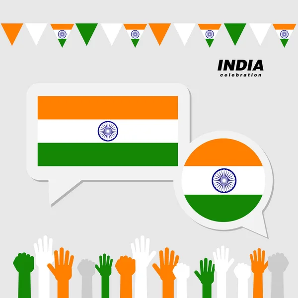 National celebration with India flag decoration — Stock Vector