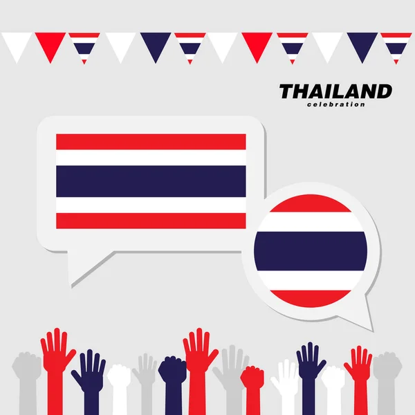Nemzeti ünnep, Thaiföld zászló dekoráció — Stock Vector