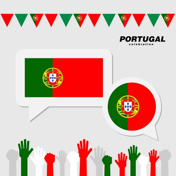Национальный праздник с украшением флага Португалии — стоковый вектор