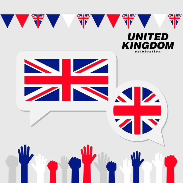 Nationalfeierlichkeiten mit Dekoration der Flagge des Vereinigten Königreichs — Stockvektor