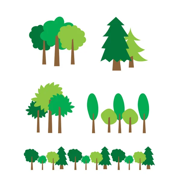 Küçük sevimli modern çizgi ağaç