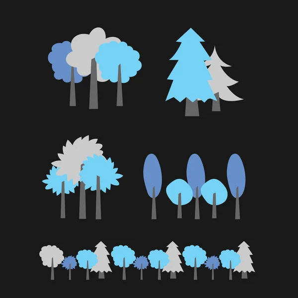 Pequena árvore dos desenhos animados moderna bonito — Vetor de Stock