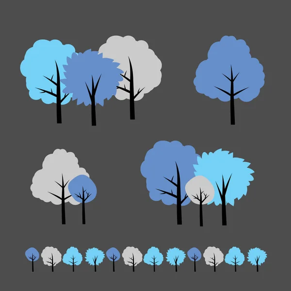 Malé roztomilé kreslené moderní strom — Stockový vektor