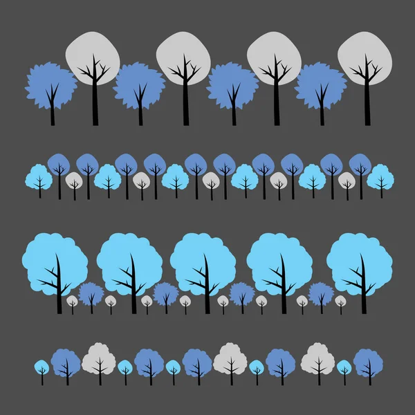 Petit arbre de dessin animé moderne mignon — Image vectorielle