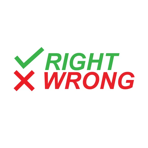 Giusto e sbagliato — Vettoriale Stock