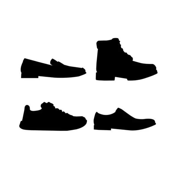 Силуэт обуви простых мужчин — стоковый вектор