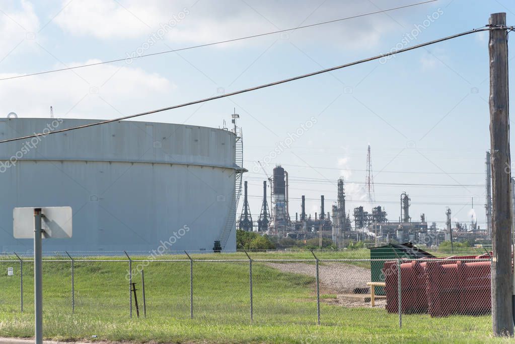 Oil tank farm in Pasadena, Texas, USA