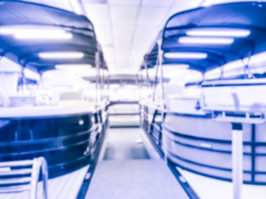 Filtrelenmiş görüntü bulanık arkaplan Teksas, Amerika 'daki büyük tekne galerisi bayii