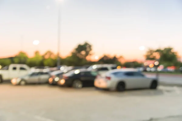 Abstract Blurred Parking Lot Modern Shopping Center Houston Texas Usa — Stock Photo, Image
