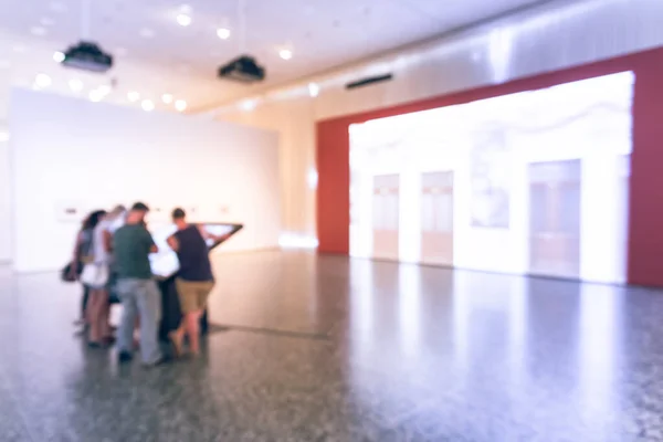 Blurred Image People Visiting Art Exhibition Generic Background Fine Art — Stock Photo, Image