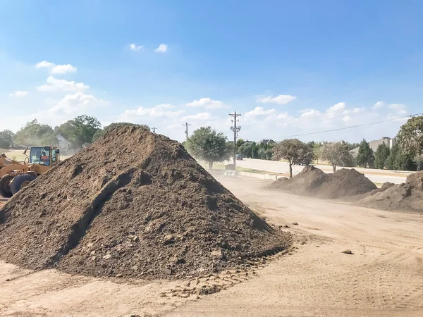 Cumulo Gigante Compost Pacciamatura Sabbia Ghiaia Terreno Pietra Vendita All — Foto Stock