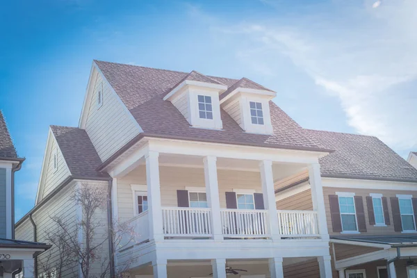 Typical Two Story Country Style Residential House Suburbs Dallas White — Stock Photo, Image