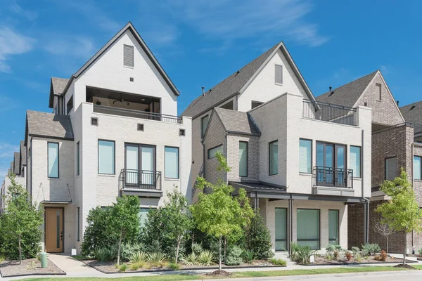 Close Porch Entrance Brand New Row Three Story Single Family — Stock Photo, Image