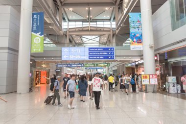 Incheon, Güney Kore-16 Temmuz, 2019: Incheon Uluslararası Havaalanı Içinde, Güney Kore 'nin en büyük Havaalanı, Seul Capital Area hizmet veren ana Havaalanı, dünyanın en büyük, işlek Havalimanları biri