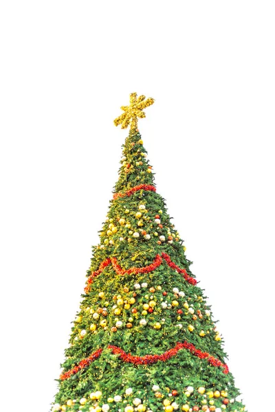 Isolierte Ansicht von 60 Fuß Weihnachtsbaum mit bunten Kugeln und Beleuchtungsdisplay in Texas, Amerika — Stockfoto