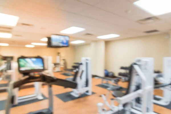 Fundo desfocado centro de fitness vazio no hotel americano de 3 estrelas, Texas — Fotografia de Stock