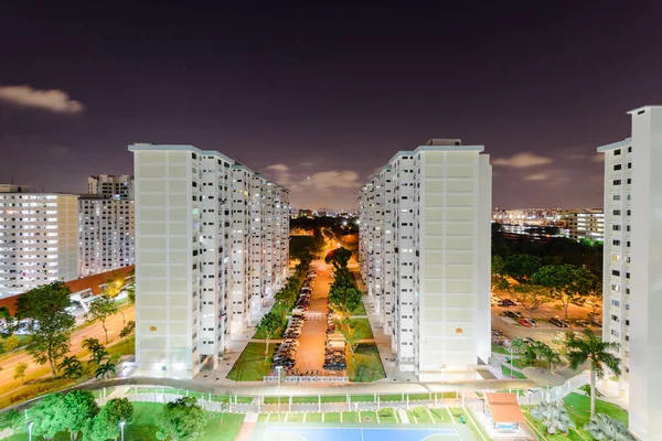 Top view Eunos neighborhood Hdb complex in Singapore. — стокове фото