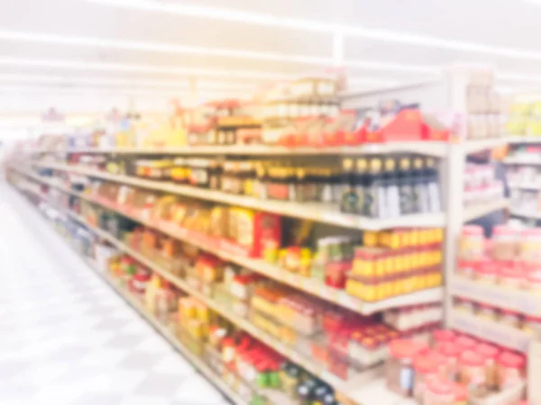 Szűrt kép elmosódott háttér folyosók és polcok ázsiai szupermarket az USA-ban — Stock Fotó