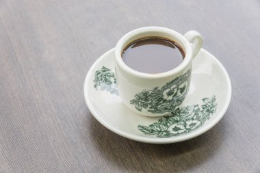 Üst Manzara Geleneksel Singapur kopitiam veya fincan fincan sütlü çay tabağı