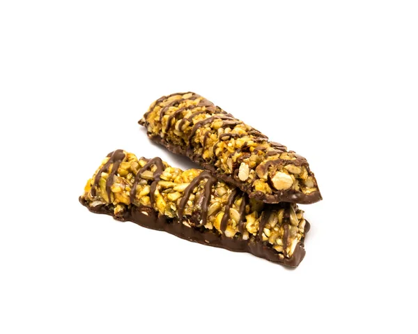 Два органических шоколадных протеина с изолятом здоровых орехов — стоковое фото