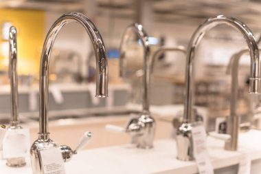 Brand new kitchen faucets at furniture showroom store showroom in Texas, USA