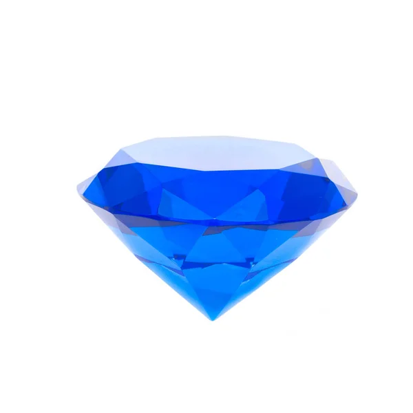 Diamante Blu Isolato Sfondo Bianco Grandi Accessori Ricchi Prezioso Concetto — Foto Stock