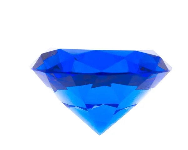 Blauwe Diamant Geïsoleerd Witte Achtergrond Grote Rijke Accessoires Kostbare Schoonheid — Stockfoto