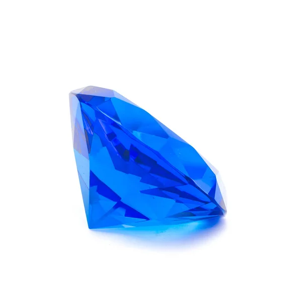 Accesorio de lujo grande diamante azul aislado sobre fondo blanco — Foto de Stock