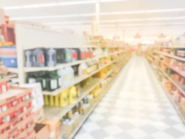 Homályos háttér folyosók és polcok az ázsiai szupermarketben az USA-ban — Stock Fotó