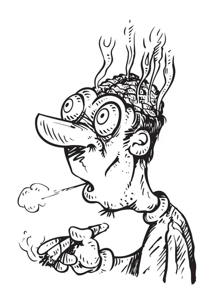头脑发热的烟民 — 图库矢量图片
