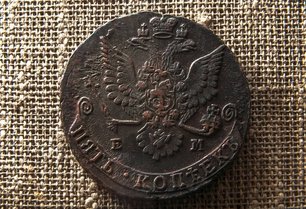 copper coin with a eagle